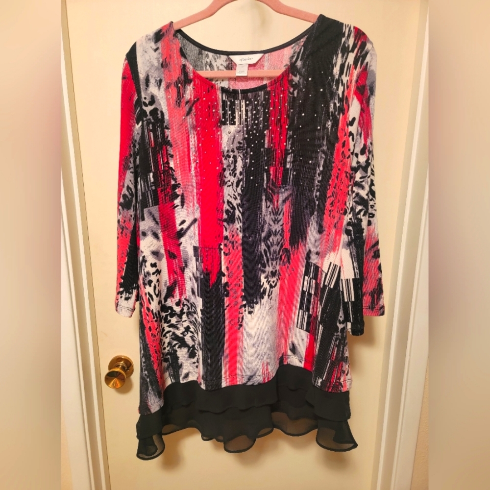 CJ Banks Embelished Flirty top 1X